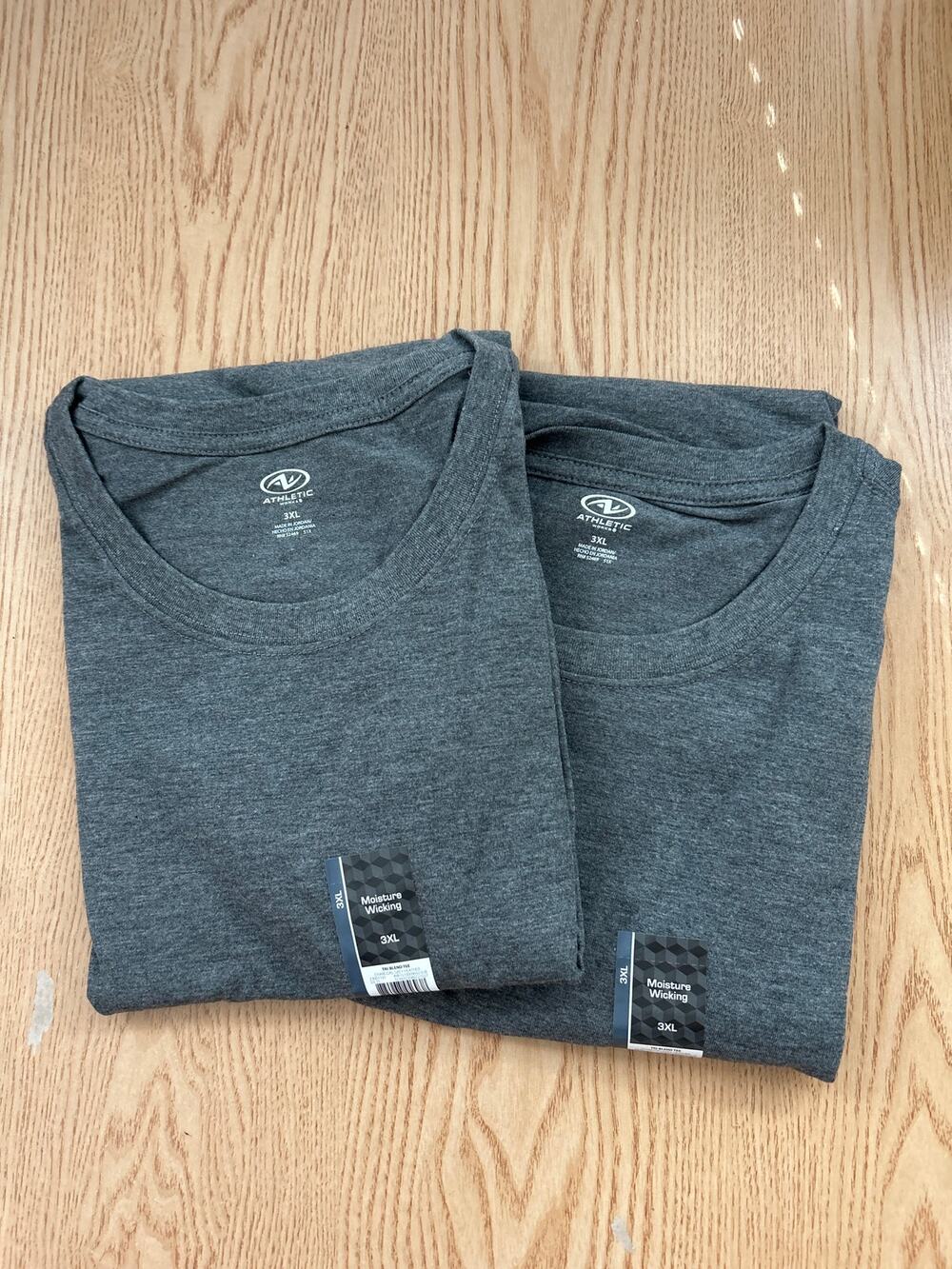 New Mens Bundle of 2 Athletic Works T-shirts Moisture Wicking Gray Size 3XL